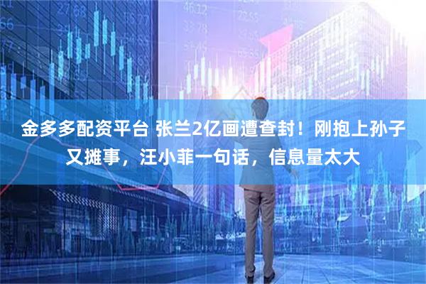 金多多配资平台 张兰2亿画遭查封！刚抱上孙子又摊事，汪小菲一句话，信息量太大