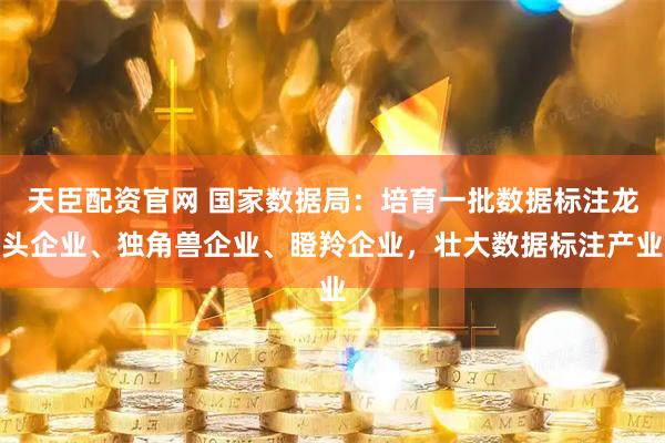天臣配资官网 国家数据局：培育一批数据标注龙头企业、独角兽企业、瞪羚企业，壮大数据标注产业